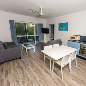 living area at Cocos Holiday Apartments, Trinity Beach