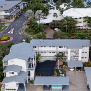 Birdseye view of Cocos Holiday Apartments, Trinity Beach Cairns